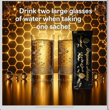 Honey for Men - LARGE PACK 29 Sachets: Honey, Jelly, Panax Ginseng, Maca, Tribulus Terrestris, No Added Sugar